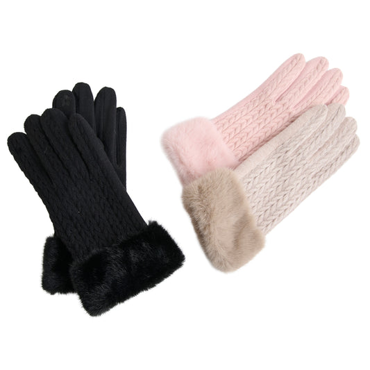 6 Piece Solene Faux Fur Lined Glove Assortment