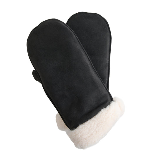 Riley Sherpa Lined Faux Suede Mittens