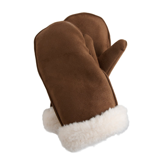 Riley Sherpa Lined Faux Suede Mittens