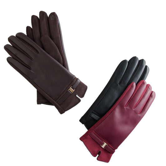 6 Piece Brynn Vegan Leather Buckle Glove Assortment