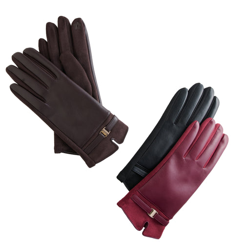 6 Piece Brynn Vegan Leather Buckle Glove Assortment