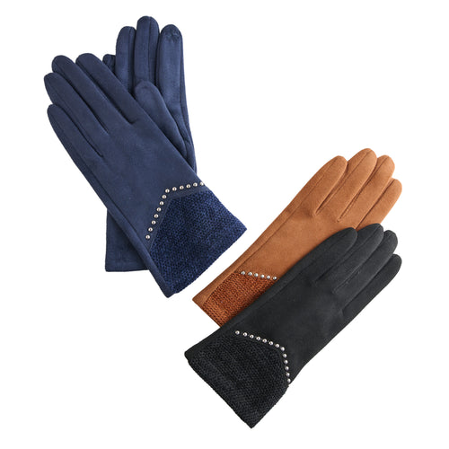 6 Piece Vienne Faux Suede Studded Glove Assortment
