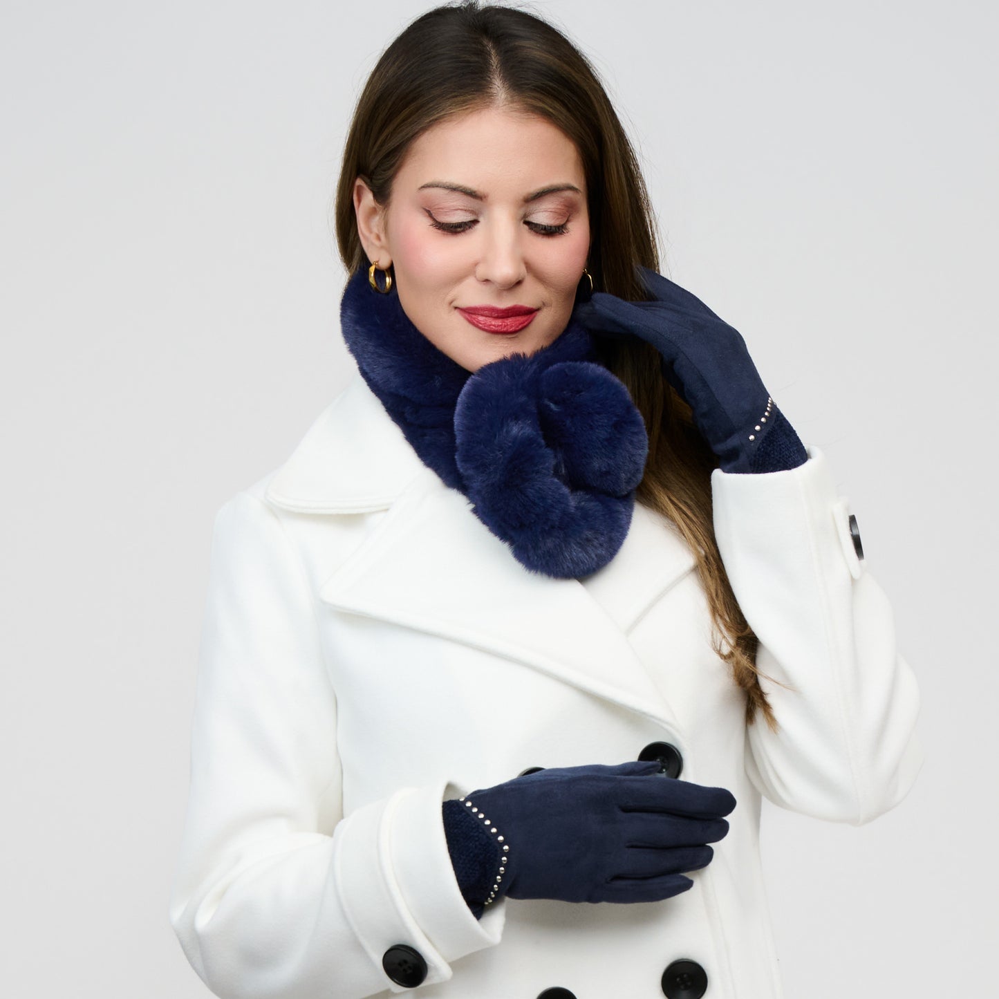Vienne Faux Suede Studded Gloves