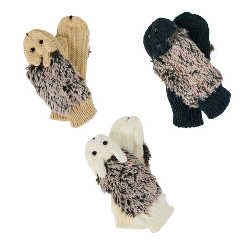 6 Piece Hedgehog Critter Mitten Assortment