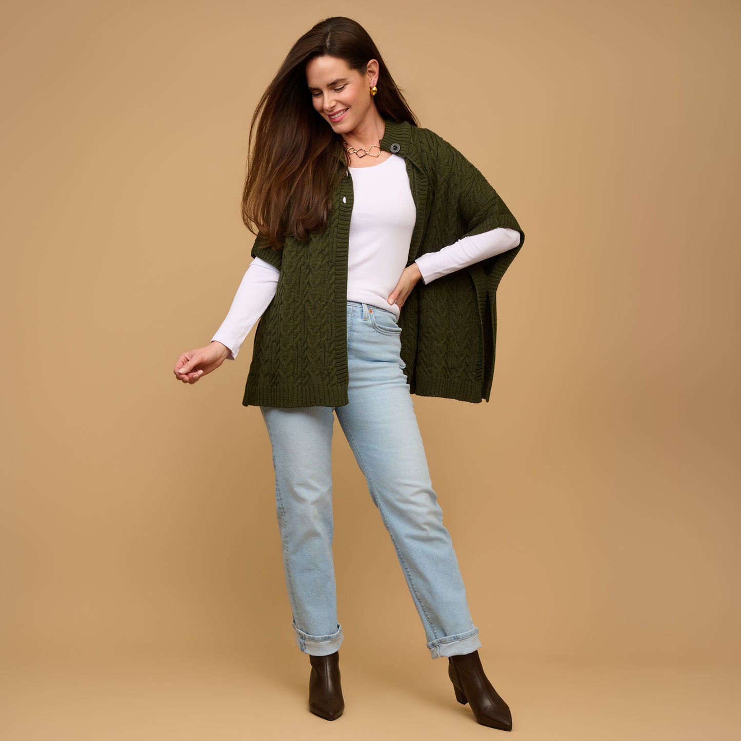 Mavi Cable Knit Poncho