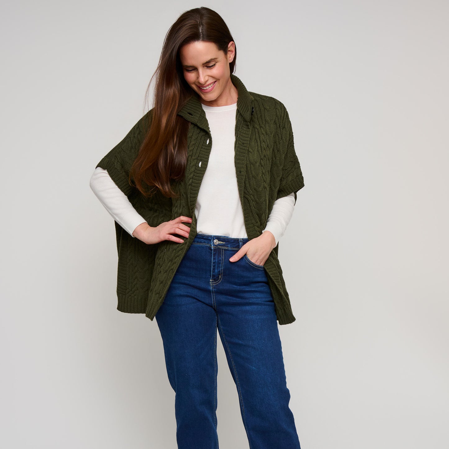Mavi Cable Knit Poncho
