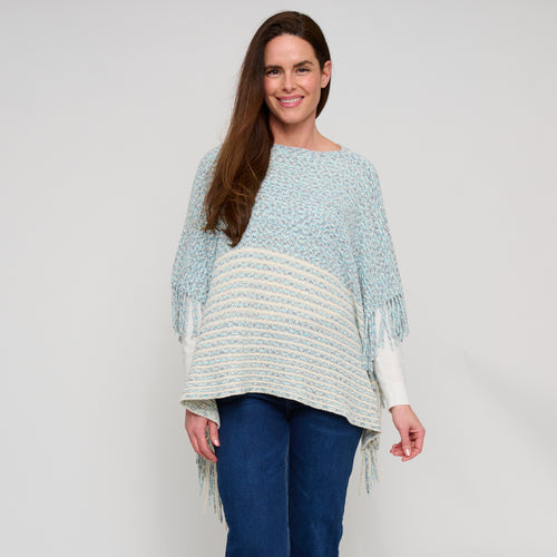 Brielle Chenille Knit Fringe Poncho