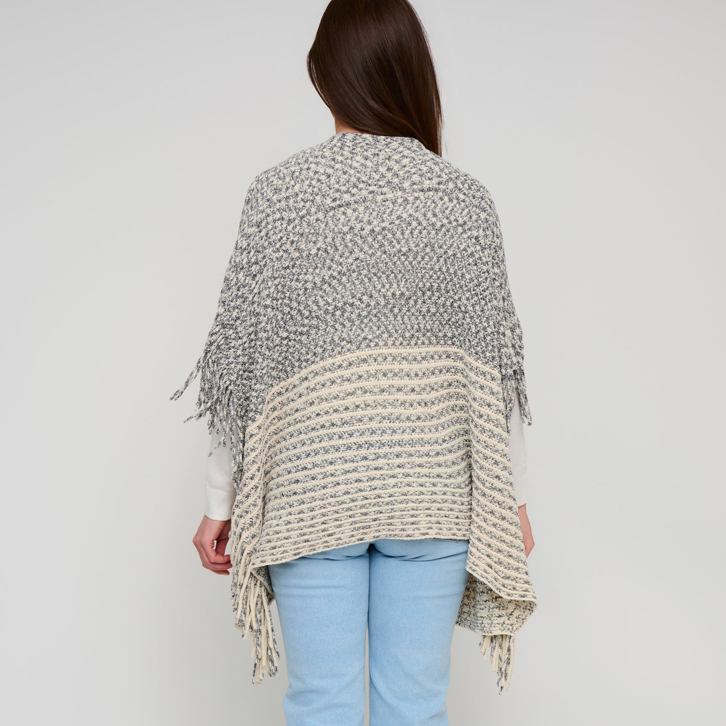 Brielle Chenille Knit Fringe Poncho