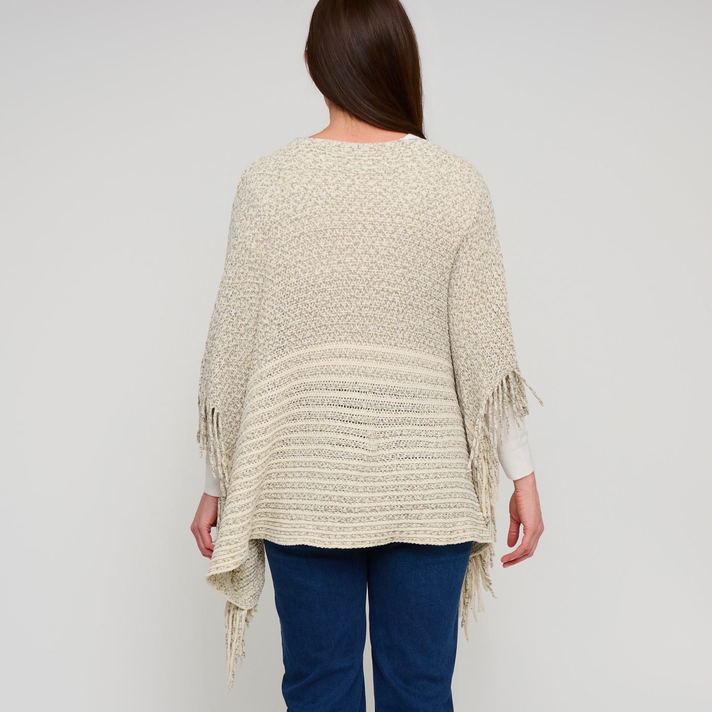 Brielle Chenille Knit Fringe Poncho