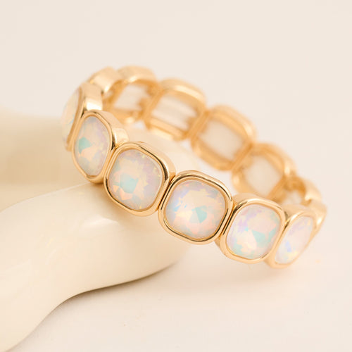 Marlowe Bezel Set Crystal Statement Stretch Bracelet