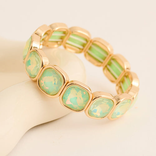 Marlowe Bezel Set Crystal Statement Stretch Bracelet