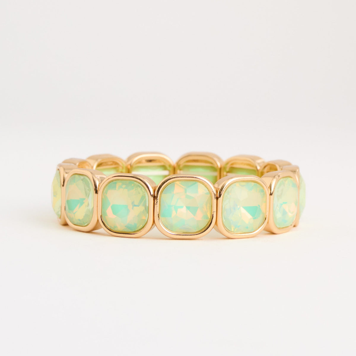 Marlowe Bezel Set Crystal Statement Stretch Bracelet