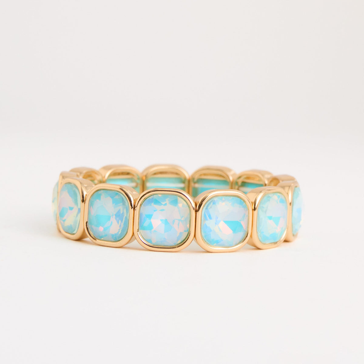Marlowe Bezel Set Crystal Statement Stretch Bracelet