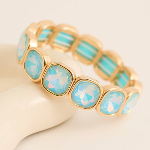 Marlowe Bezel Set Crystal Statement Stretch Bracelet