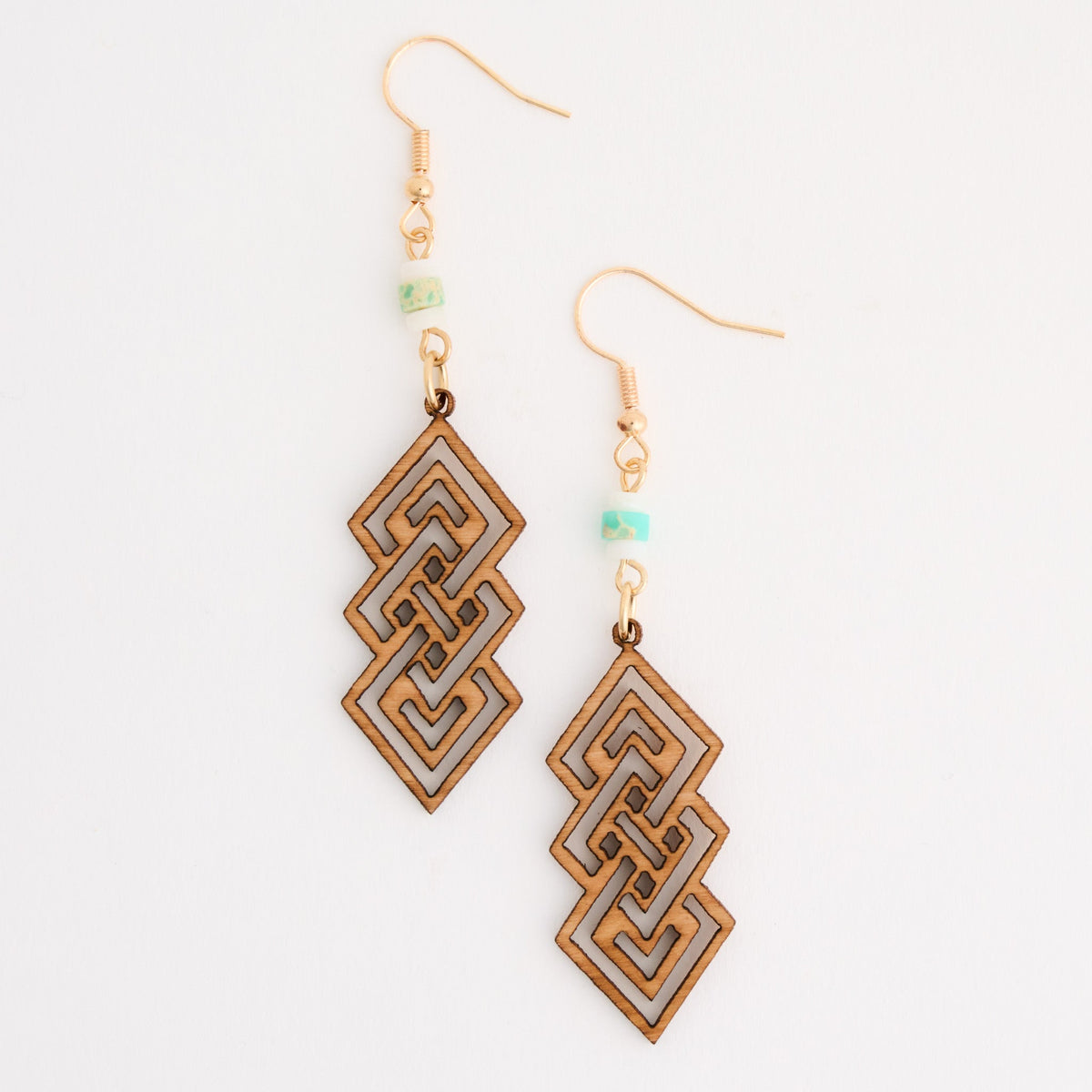 Wild Spirit Wooden Tribal Bar Earrings