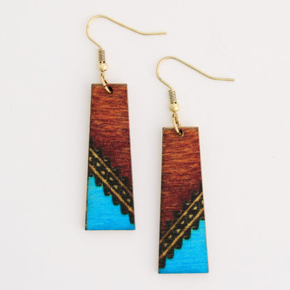 Wild Spirit Wooden Abstract Bar Earrings