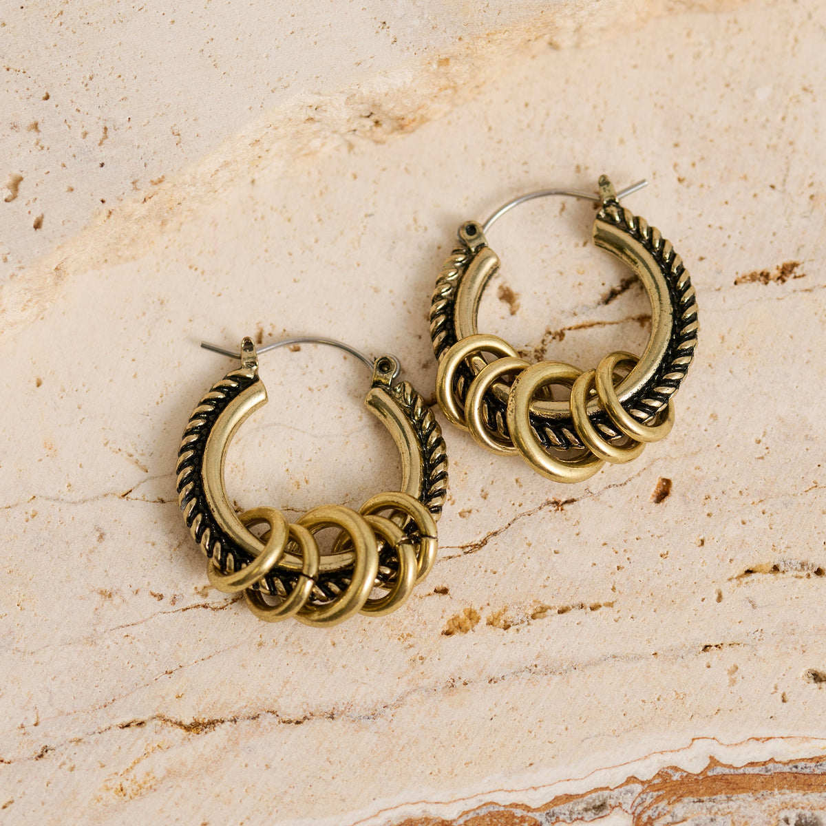 Wild Spirit Textured Ring Hoop Earrings