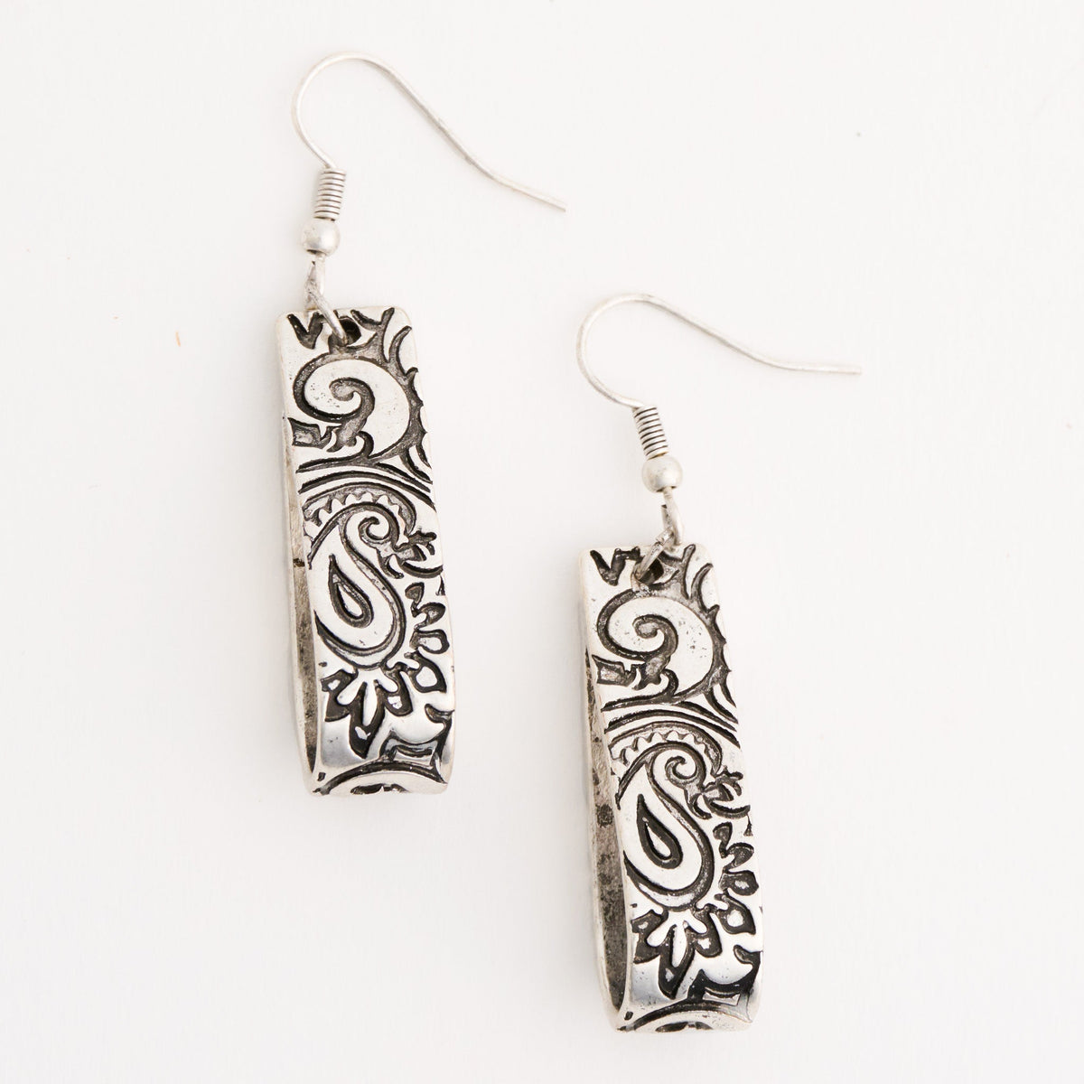 Wild Spirit Engraved Teardrop Metal Earrings