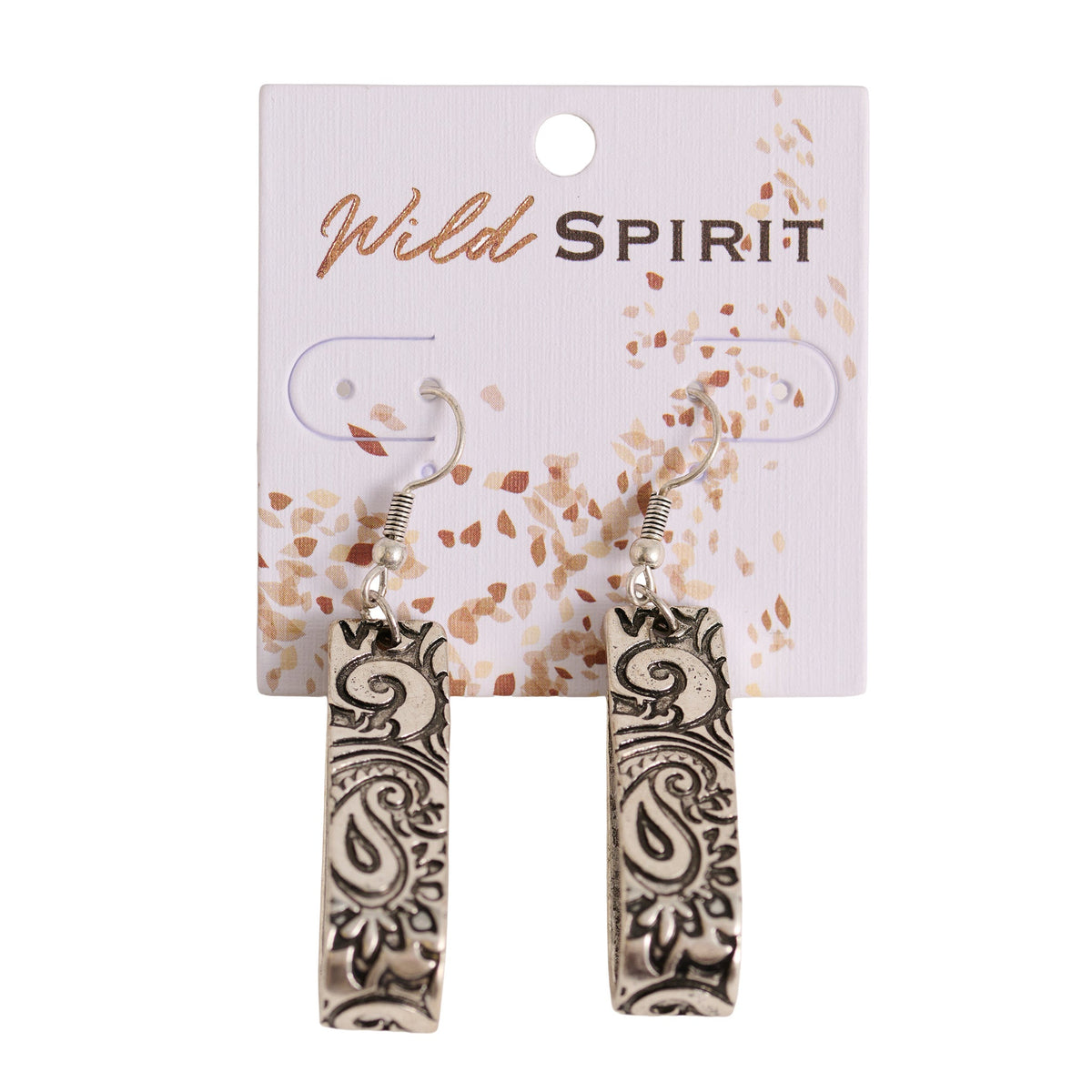 Wild Spirit Engraved Teardrop Metal Earrings