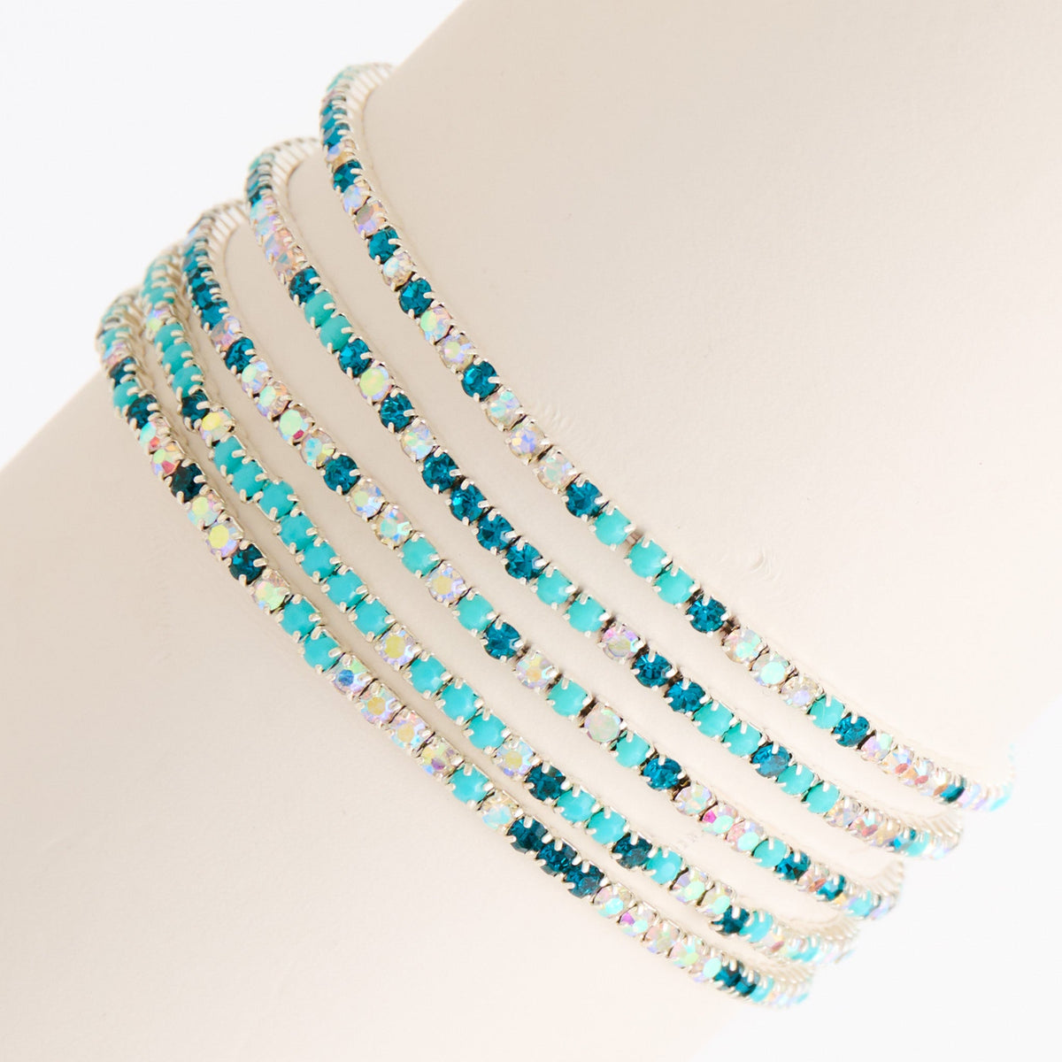 Avery Multi Row Rhinestone Stretch Bracelet