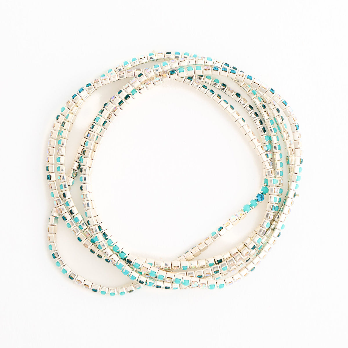 Avery Multi Row Rhinestone Stretch Bracelet