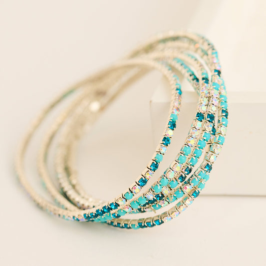 Avery Multi Row Rhinestone Stretch Bracelet