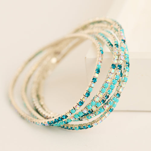 Avery Multi Row Rhinestone Stretch Bracelet