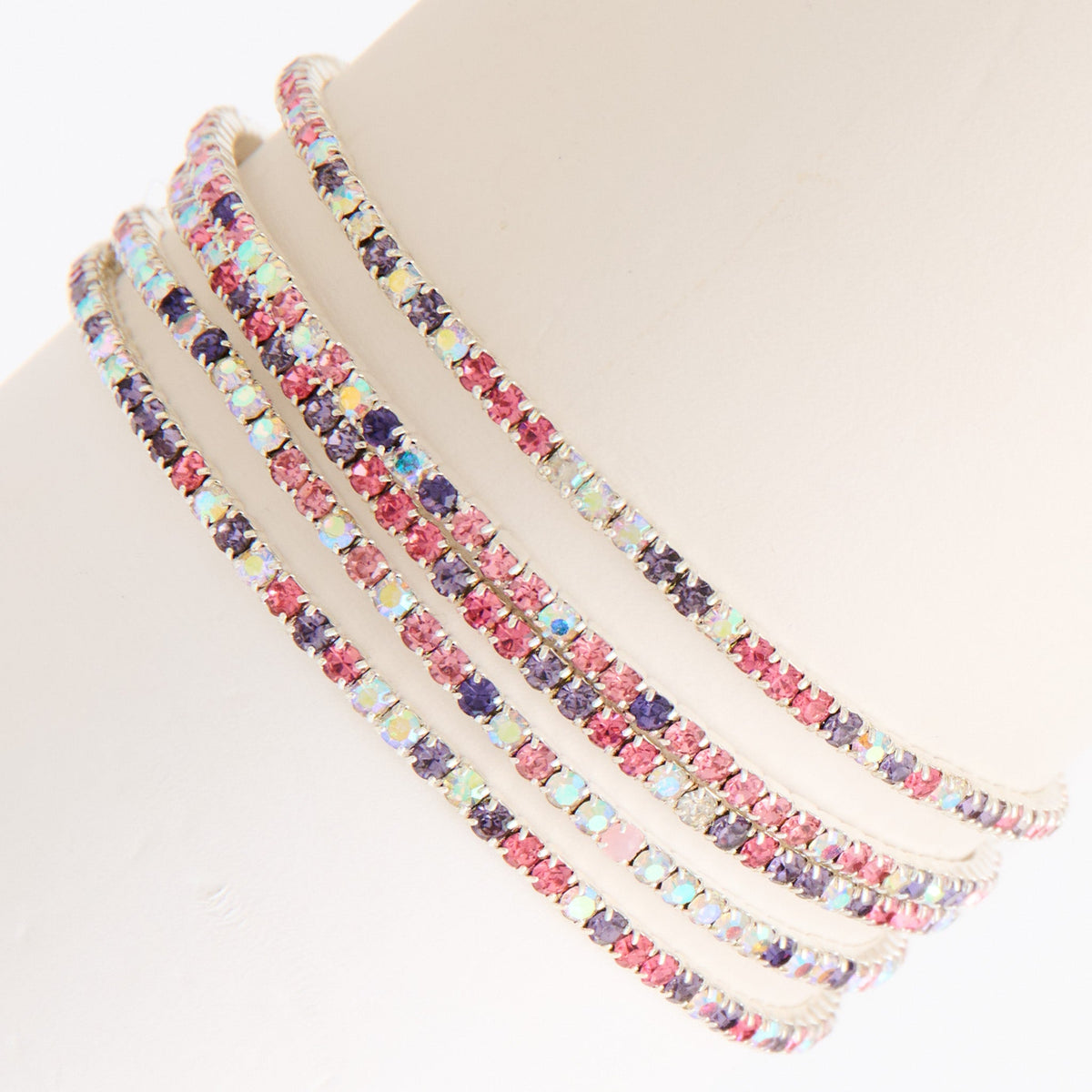 Avery Multi Row Rhinestone Stretch Bracelet