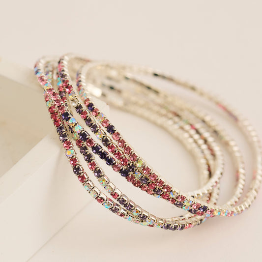 Avery Multi Row Rhinestone Stretch Bracelet