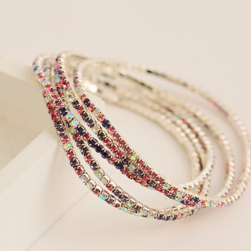 Avery Multi Row Rhinestone Stretch Bracelet