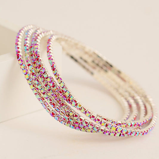 Avery Multi Row Rhinestone Stretch Bracelet