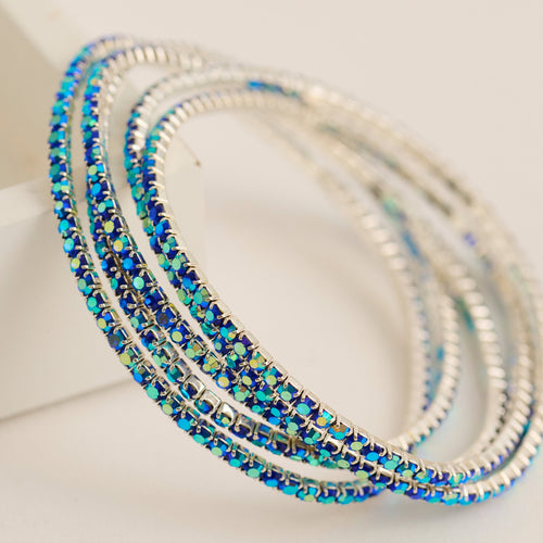 Avery Multi Row Rhinestone Stretch Bracelet