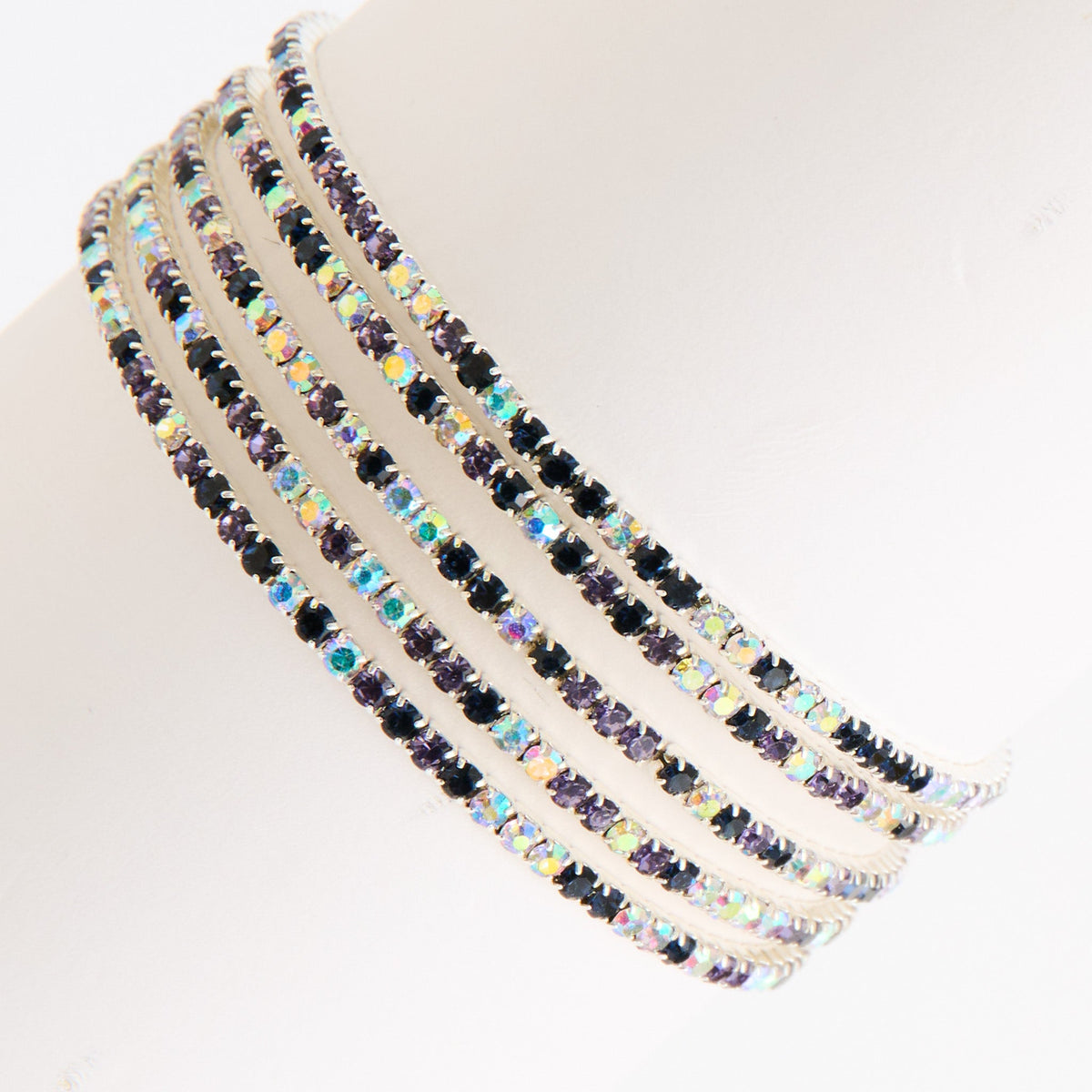 Avery Multi Row Rhinestone Stretch Bracelet