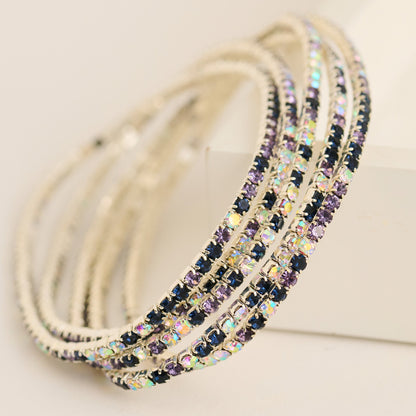 Avery Multi Row Rhinestone Stretch Bracelet