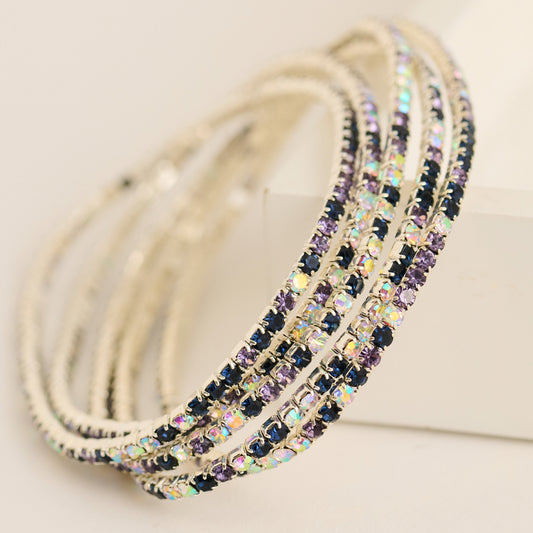 Avery Multi Row Rhinestone Stretch Bracelet