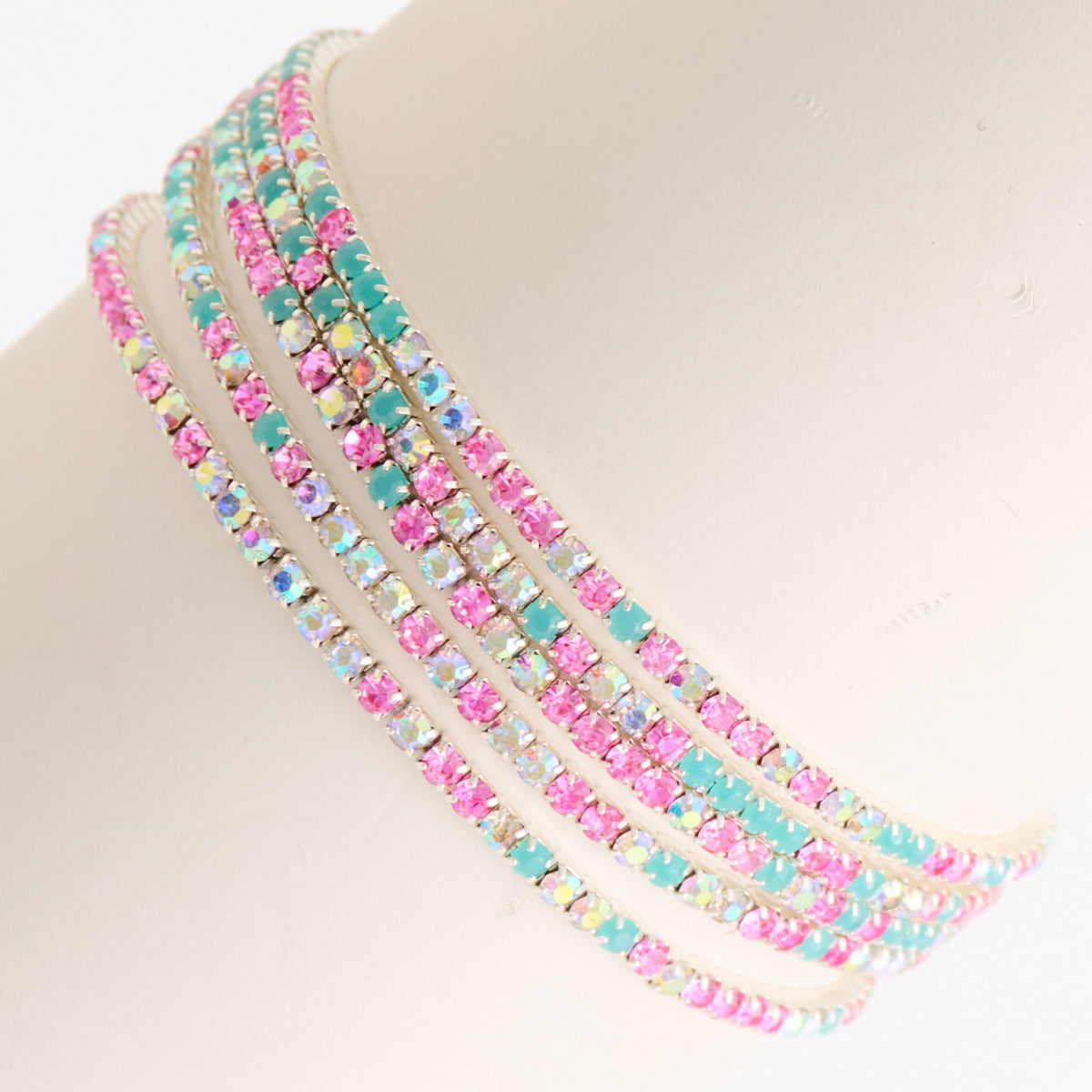 Avery Multi Row Rhinestone Stretch Bracelet