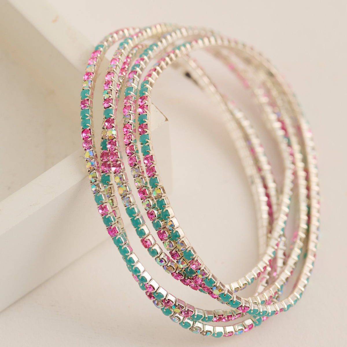 Avery Multi Row Rhinestone Stretch Bracelet