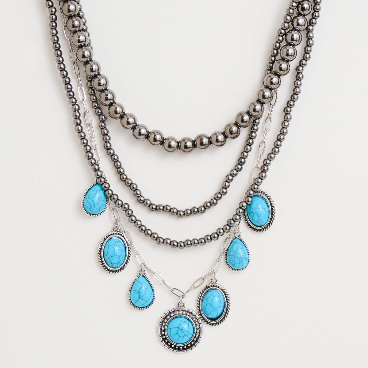 Elise Layered Multi Strand Chunky Statement Necklace