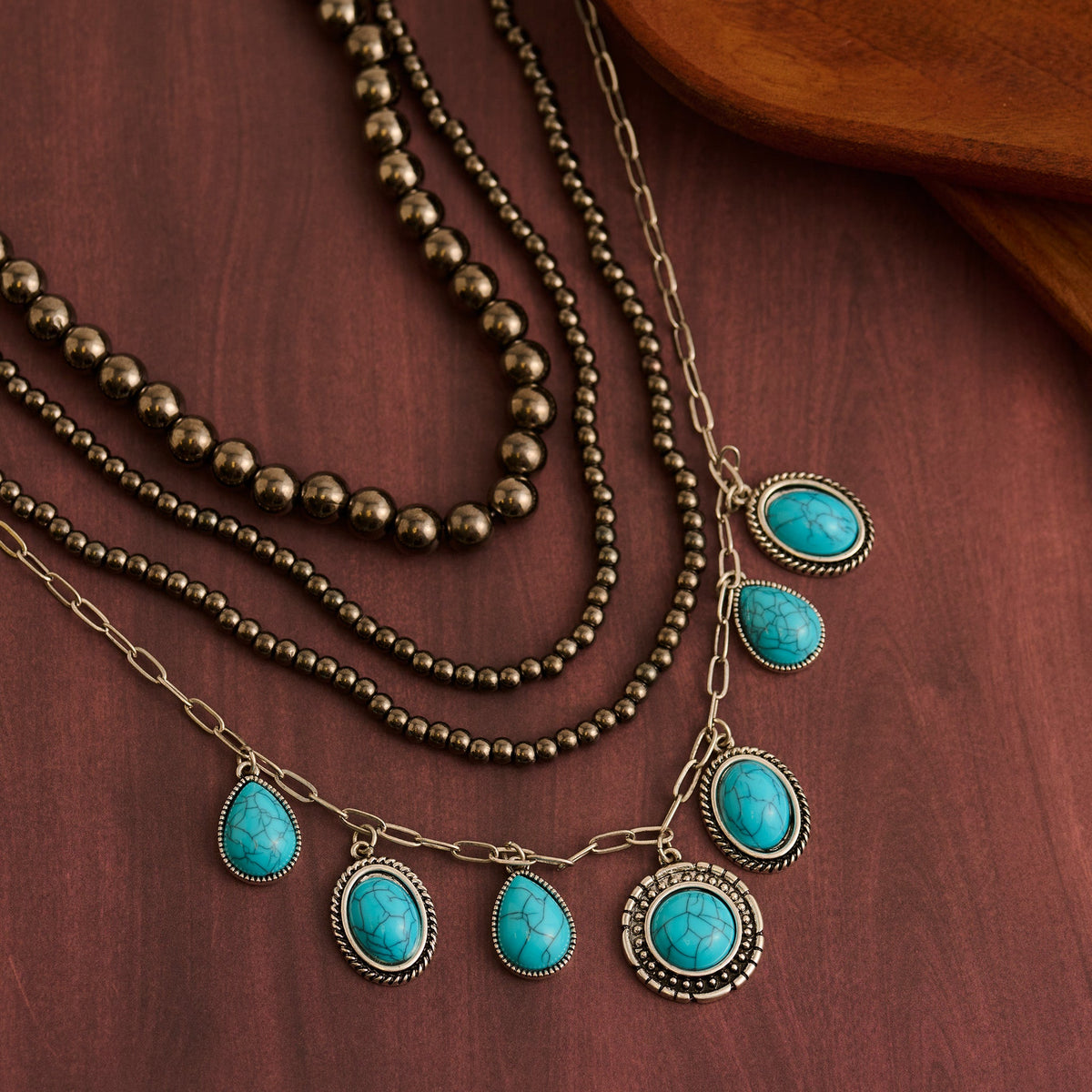 Elise Layered Multi Strand Chunky Statement Necklace