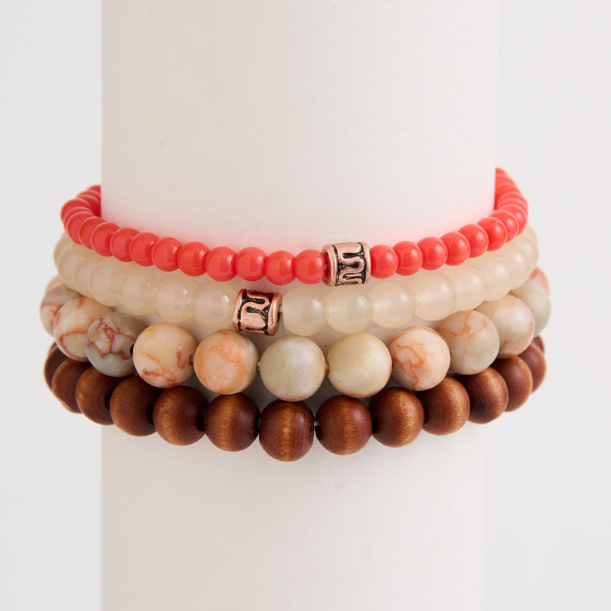 Dakota Genuine Picture Jasper Stone Stretch Bracelet Set