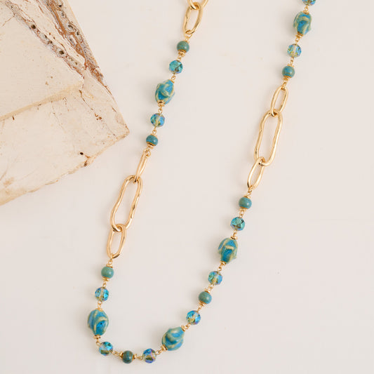 Lucille Longline Beaded Statement Necklace