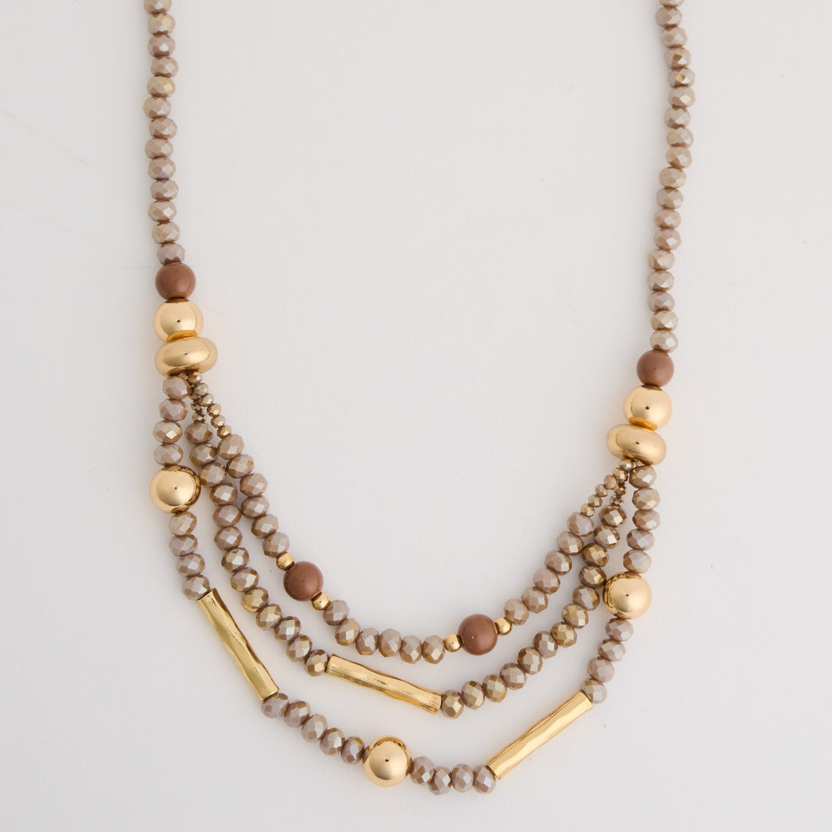 Ainsley Layered Multi Strand Beaded Statement Necklace