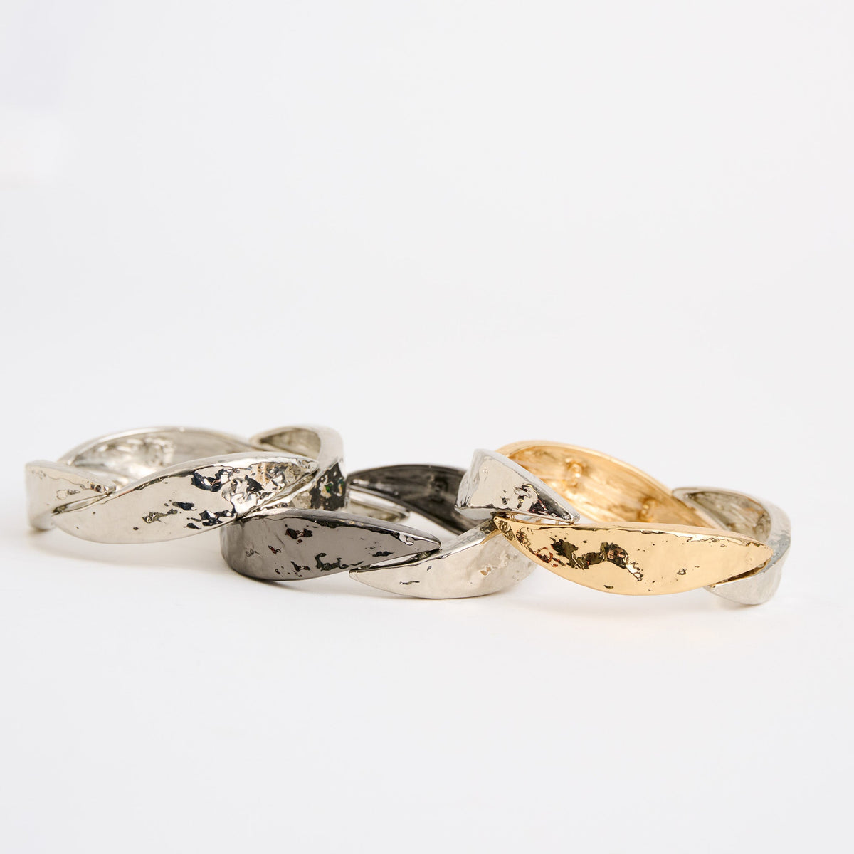 6 Piece Linden Mixed Metal Abstract Stretch Bracelet Assortment