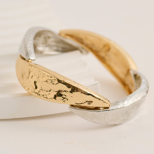 Linden Mixed Metal Abstract Stretch Bracelet