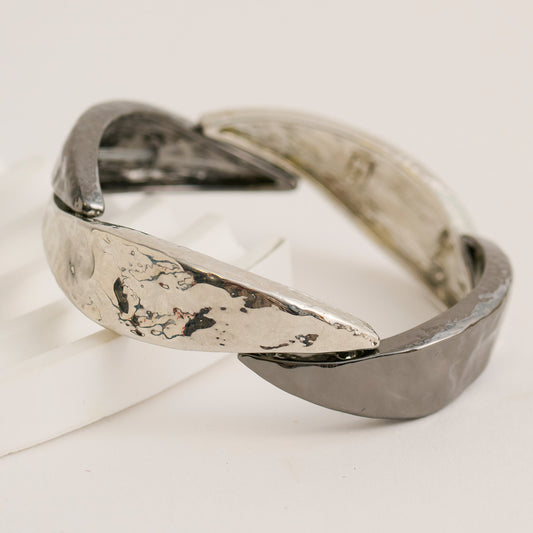 Linden Mixed Metal Abstract Stretch Bracelet