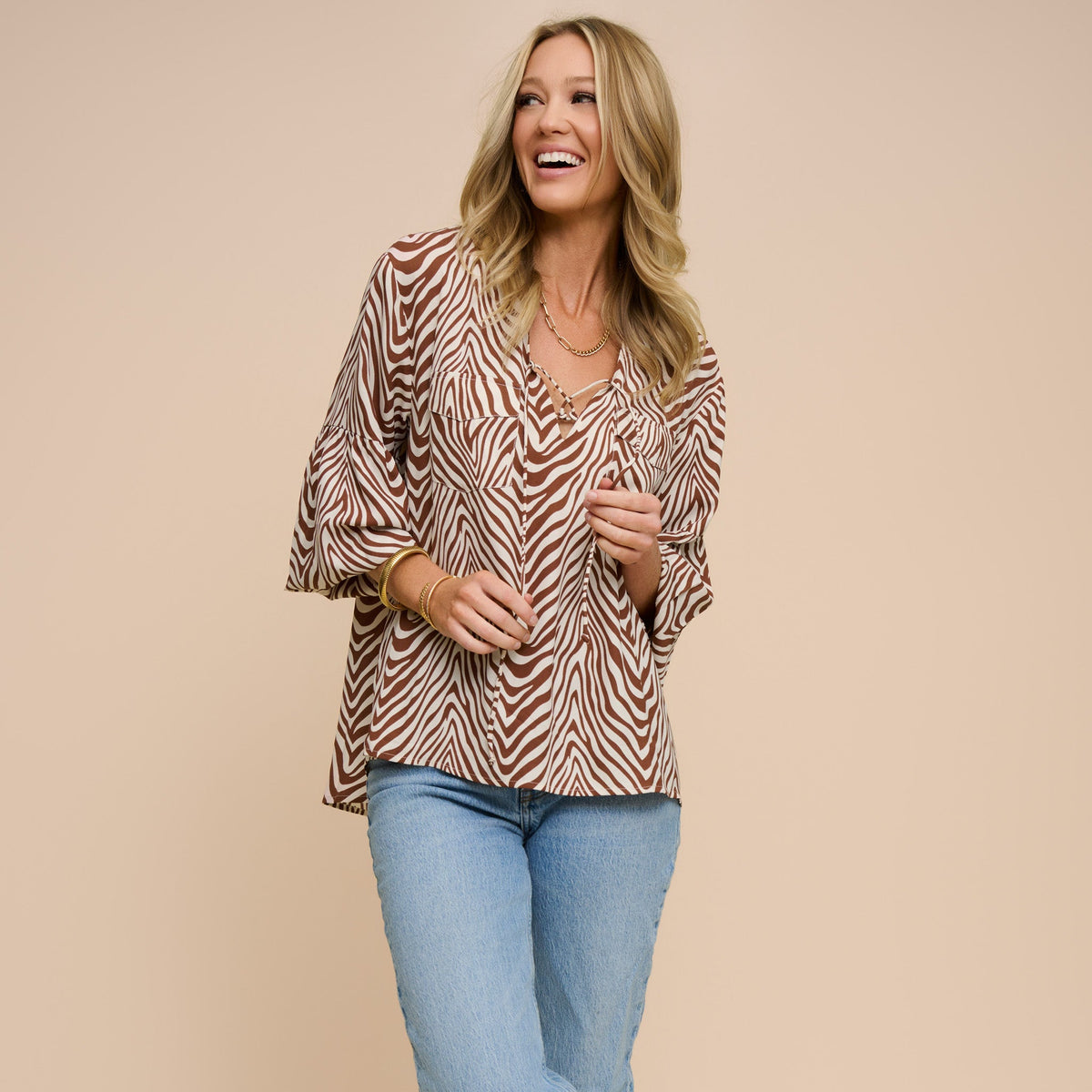 Hendrix Lace Up Blouse