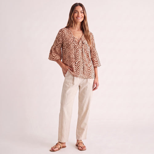 Hendrix Lace Up Blouse