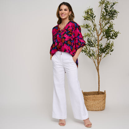Hendrix Lace Up Blouse