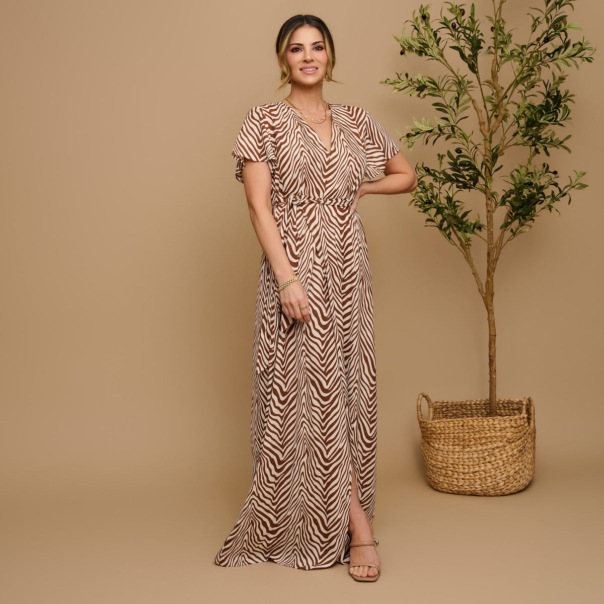 Simone Deep V Maxi Dress