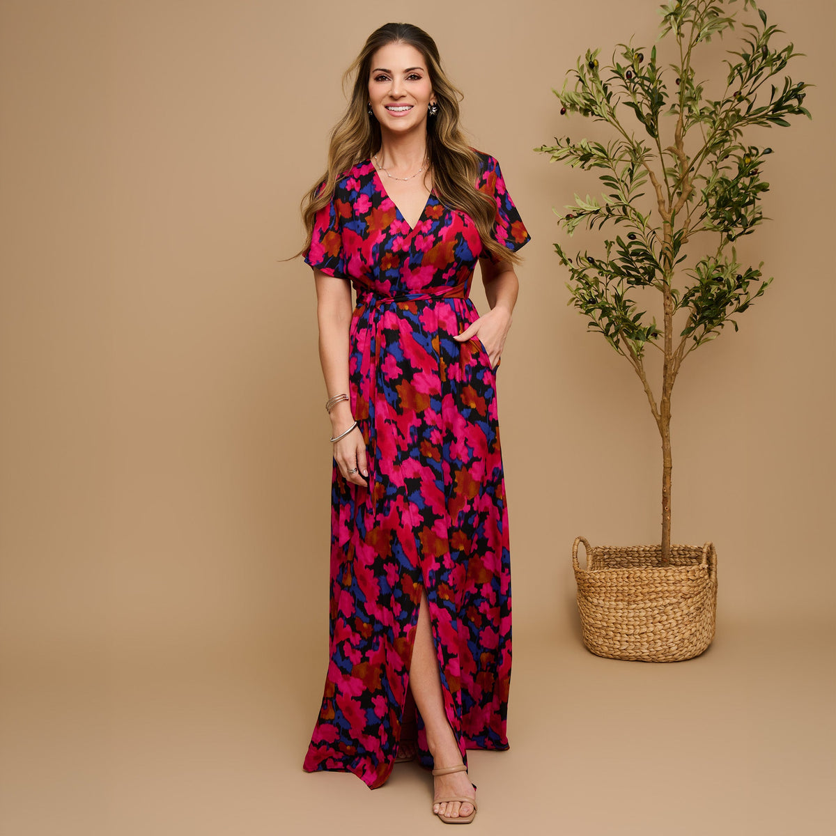 Simone Deep V Maxi Dress